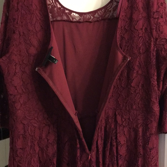 22W Lane Bryant Fit and Flare Lace Illusion Dress with High-Low Hemline - Picture 11 of 17